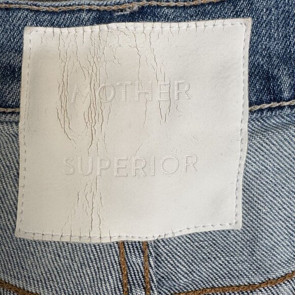 Mother Superior The Trasher 100% Cotton Button Fly Loose Fit Crop Jeans Size 27 - Picture 11 of 16